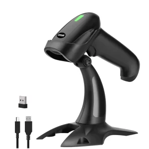 Cordless Barcode Scanner – Wireless 2D/1D Bluetooth Scanner with Charging Base